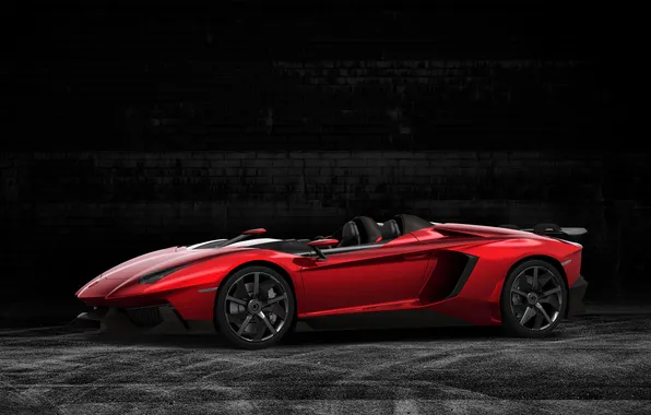 Red, Lamborghini, Lamborghini, Aventador J, speedster