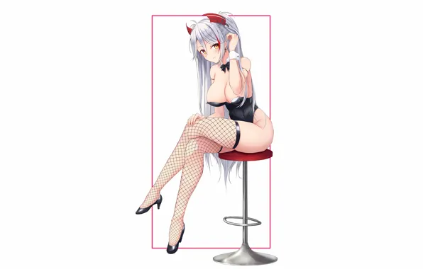 Girl, sexy, cleavage, thighhighs, long hair, legs, boobs, anime