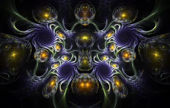 Picture abstraction, the dark background, art, fractal, ornament, composition, Wallpaper from lolita777