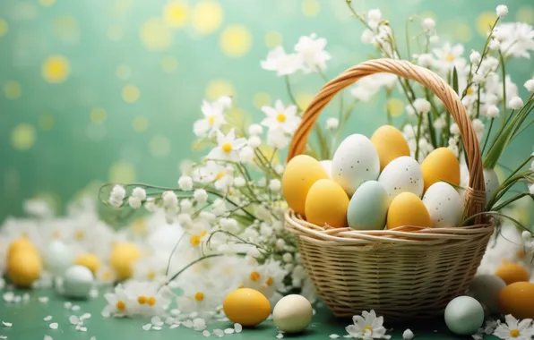 Holiday, eggs, spring, Easter, painted, eggs, Easter, easter composition
