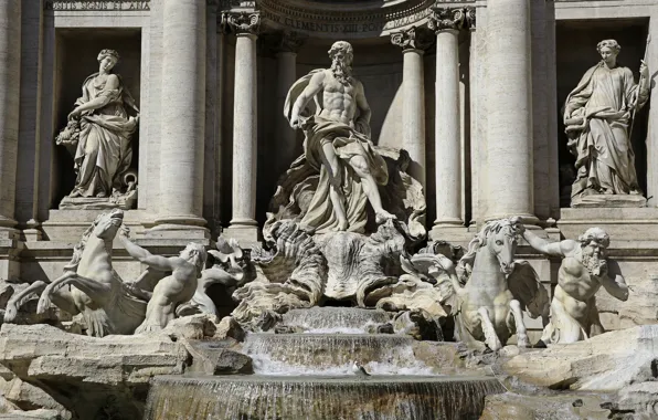 Rome, Italy, sculpture, the Trevi fountain