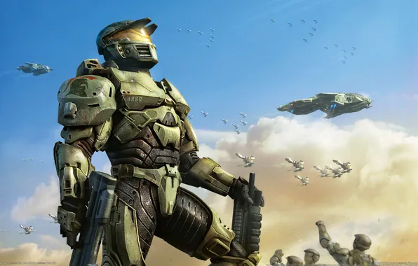 Weapons, ship, warrior, wallpaper, Halo Wars