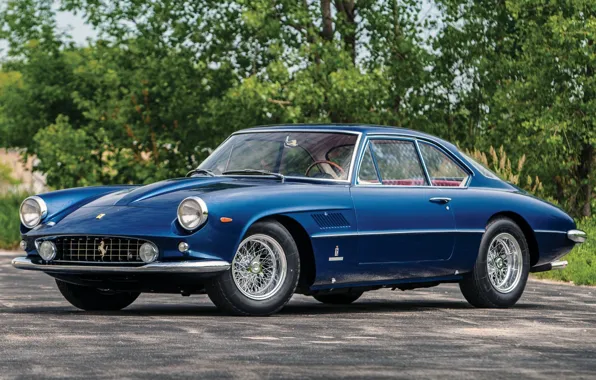 Blue, Ferrari, Ferrari, Coupe, the front, 400, 1961, Aerodynamic