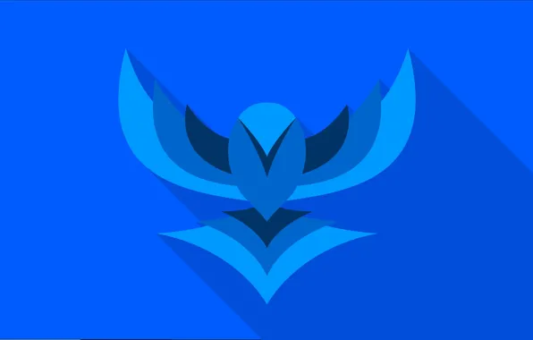 Bird, wings, vector, bird, blue, flat