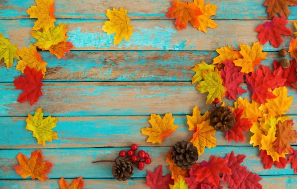 Picture autumn, leaves, background, tree, colorful, vintage, wood, background