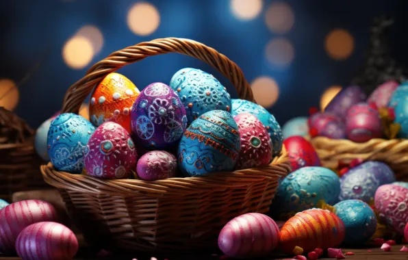 Holiday, bright, eggs, spring, blue, Easter, socket, pink