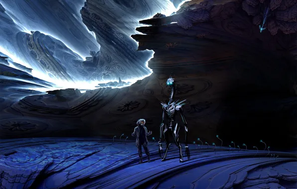 People, robot, romantically apocalyptic, the antechamber