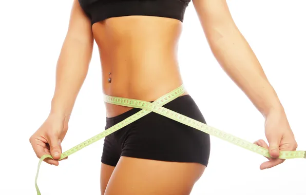 Picture sports, fitness, waist, tape measure