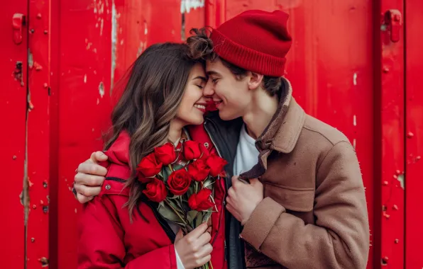 Girl, love, holiday, hugs, pair, male, guy, Valentine's Day