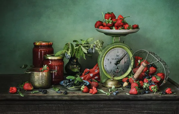 Berries, strawberry, banks, Libra, billet, honeysuckle, Inyusheva Svetlana, It's time to make strawberry jam