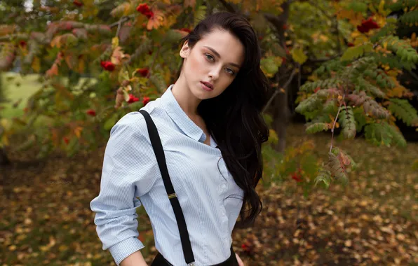 Autumn, look, face, Girl, shirt, Lenar Abdrakhmanov, Anastasia Zaitseva
