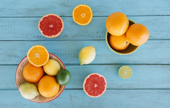 Picture lemon, orange, lemon, fruit, wood, slices, grapefruit, fruit