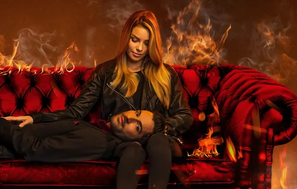 Look, sofa, the devil, detective, Lucifer, Tom Ellis, Lucifer, Lauren German