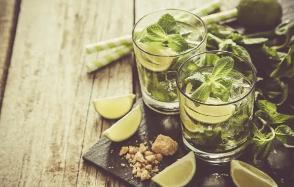 Wallpaper lime, drink, mint, mojito, cocktail