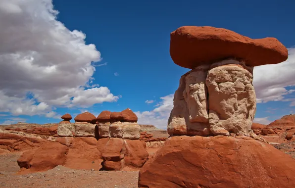 Picture the sky, clouds, stones, rocks, pyramid