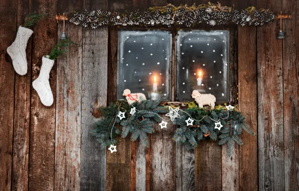 Balls, branches, house, room, wall, holiday, toys, Board