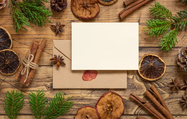 Letter, branches, holiday, apples, Board, rope, Christmas, New year