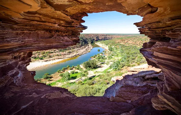 Picture river, rocks, Australia, National Park Kalbarri