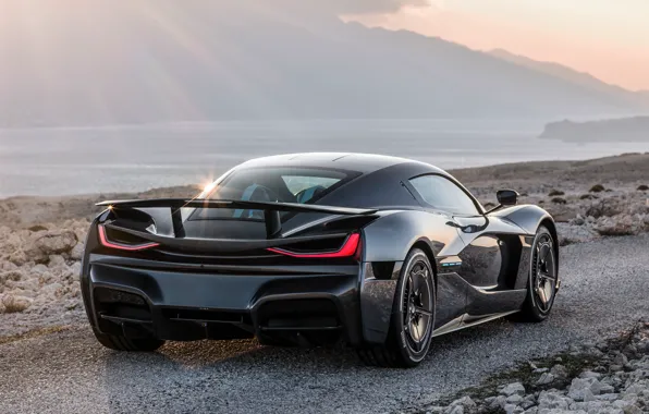 Supercar, rear view, 2018, Rimac, electric car, C-Two