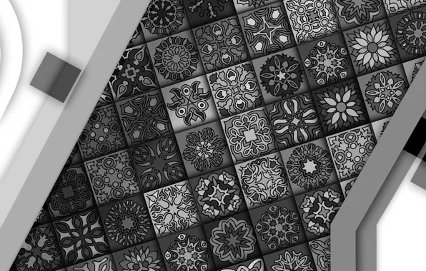 White, grey, mood, pattern, square