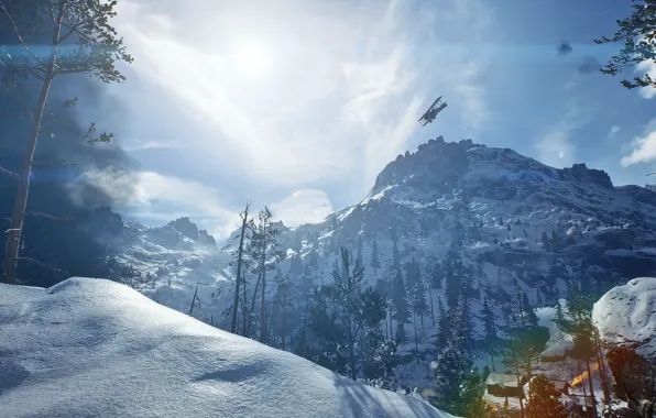Picture winter, mountains, Battlefield 1