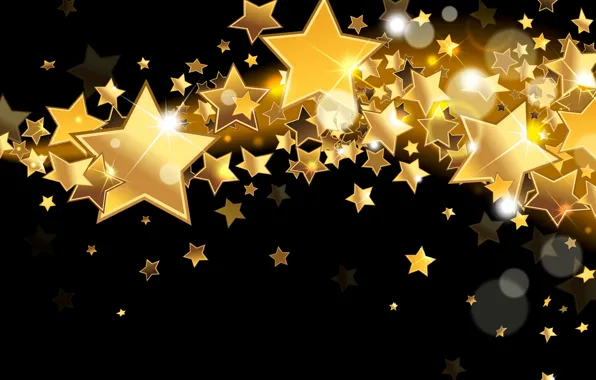 Picture stars, lights, background, gold, Shine, golden, gold, glow