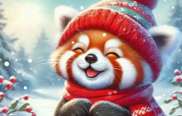 Winter, snow, branches, hat, new year, scarf, Christmas, the snow