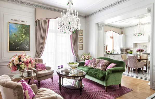 Picture design, style, interior, kitchen, living room, dining room