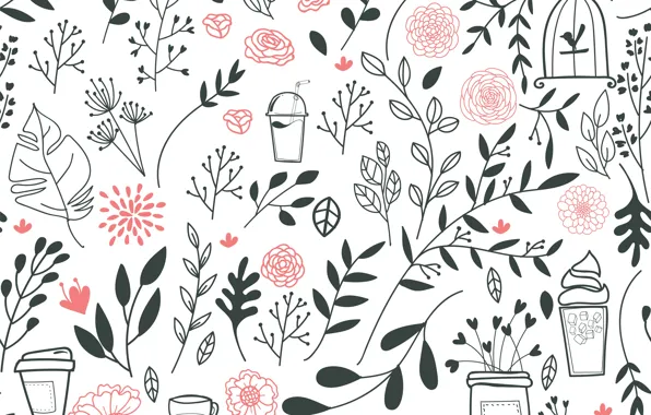 Texture, background, pattern, drinks, Leaves