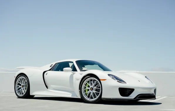 Porsche, Sky, 918, Hybrid, White, VAG