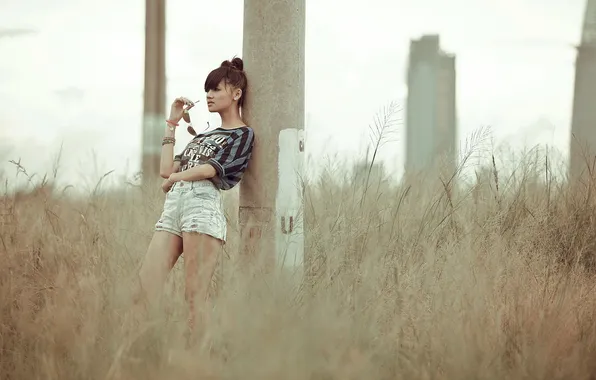 Grass, girl, background