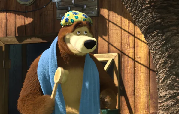 Cartoon, towel, Masha and the bear, washcloth