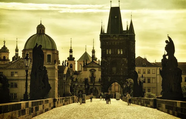 Picture people, home, Prague, Czech Republic, Charles bridge