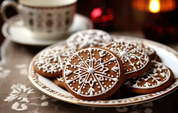 Cookies, Christmas, New year, figures, cookies, molds, cooking, AI art