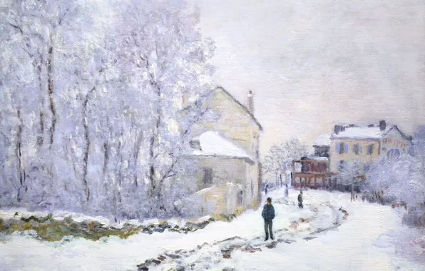 Picture, the urban landscape, Claude Monet, Snow at Argenteuil