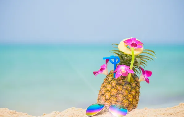 Sand, sea, beach, summer, the sky, stay, glasses, relax