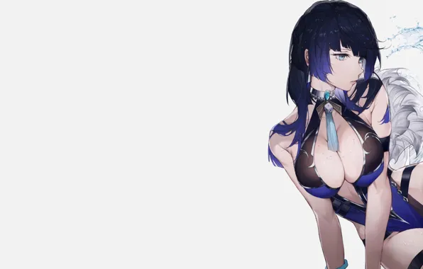 Picture girl, sexy, blue, anime, pretty, babe, anime girl, Blue Haired