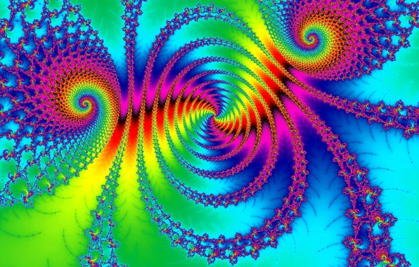 Light, pattern, color, spiral, fractal