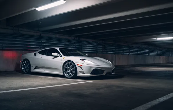 Picture F430, Ferrari, Lights, White, Parking