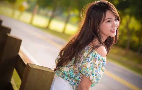 Picture summer, girl, joy, smile, background