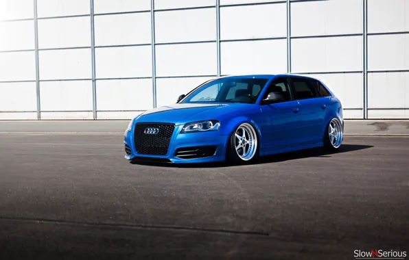 Audi, audi, wheels, blue, tuning, front, face, low