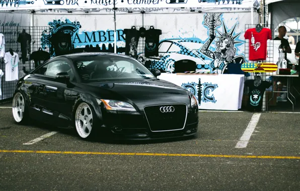 Audi, black, stance