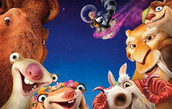 Cartoon, poster, 2016, Ice Age: Collision Course, Ice age:a collision is imminent