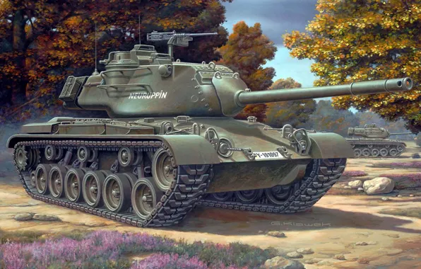 Tank, USA, France, Medium tank, figure, Brandenburg, Italy, The caliber of the gun 90 mm