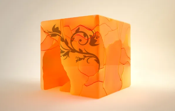 Picture cube, orange, chopped, Cubic