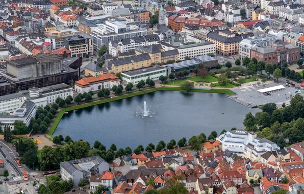 Picture the city, building, Norway, panorama, the view from the top, Bergen