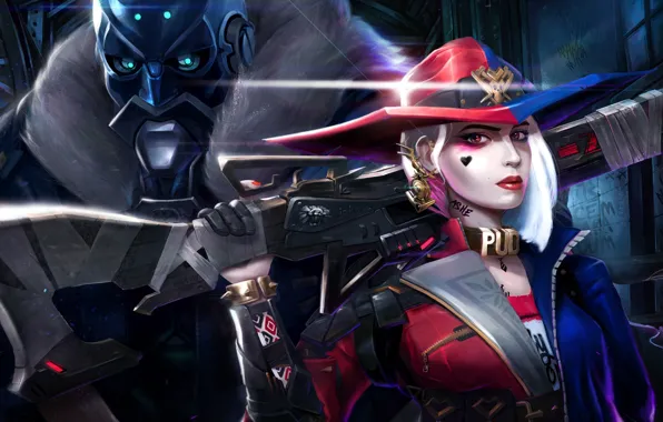 Girl, Blizzard, Art, Batman, Game, Illustration, Ashe, Harley Quinn