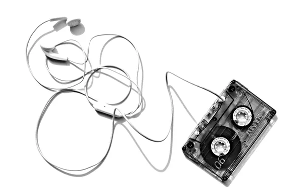 Background, cassette, headphones