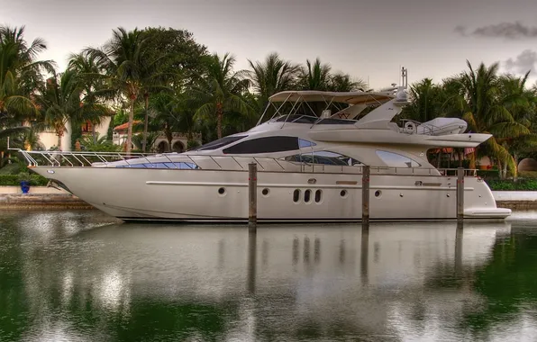 The sky, Water, Clouds, Sea, The evening, Photo, Pier, Yacht