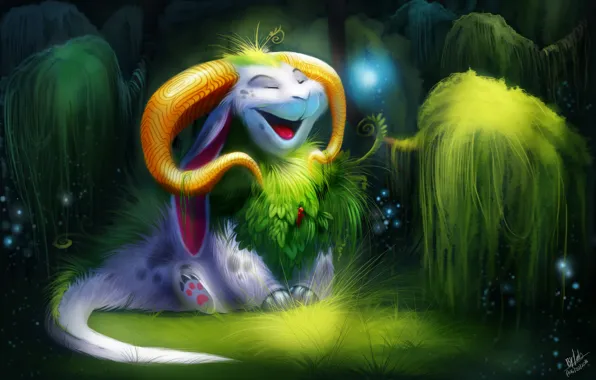 Forest, being, fantasy, dragon, by TehChan